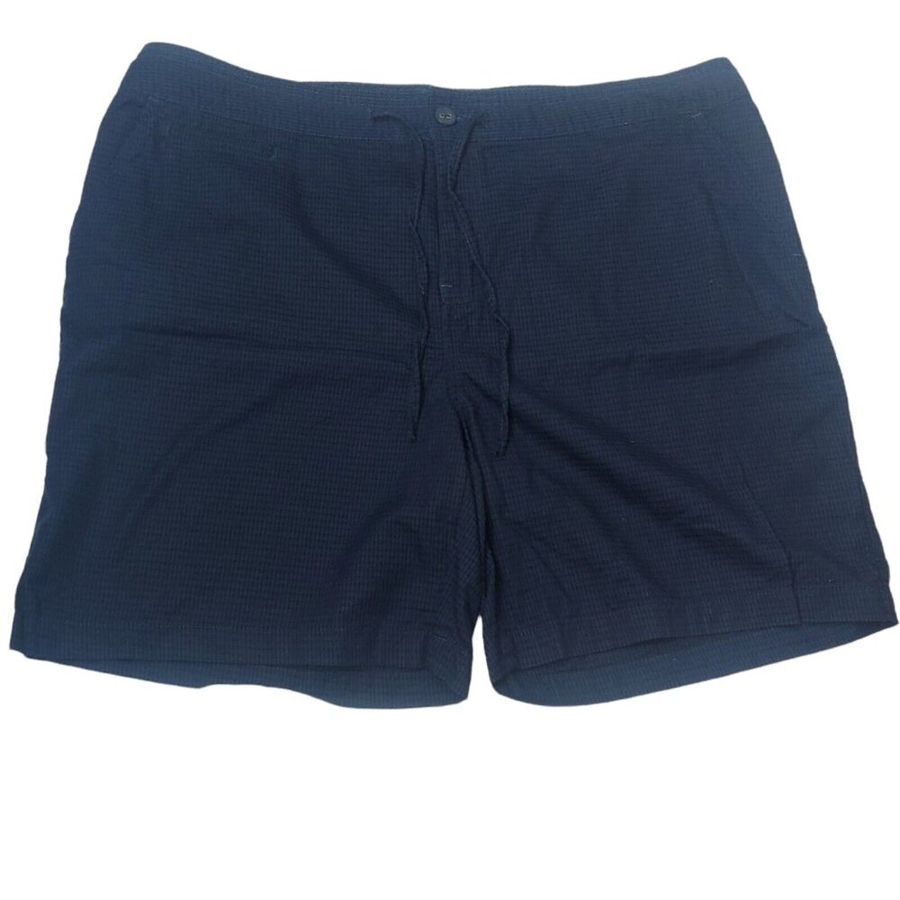 Dressbarn Shorts Plus Size 2X Shorts Blue Plaid Elastic Drawstring Rayon Cotton - Picture 2 of 8